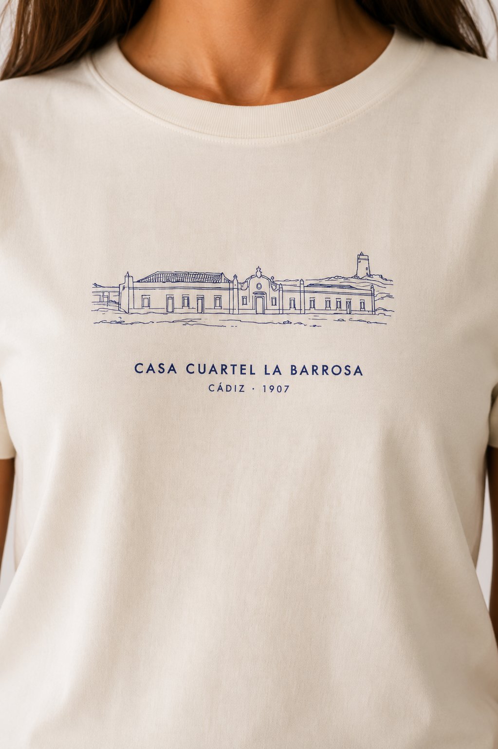 Camiseta Guardia Civil Casa Cuartel La Barrosa Cádiz – Blanco Roto - imagen 2