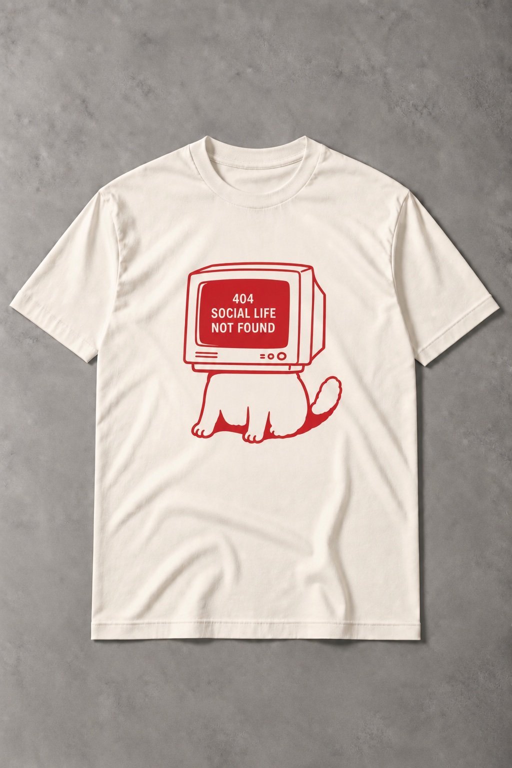 Camiseta de Gato 404 Social Life Not Found - imagen 1
