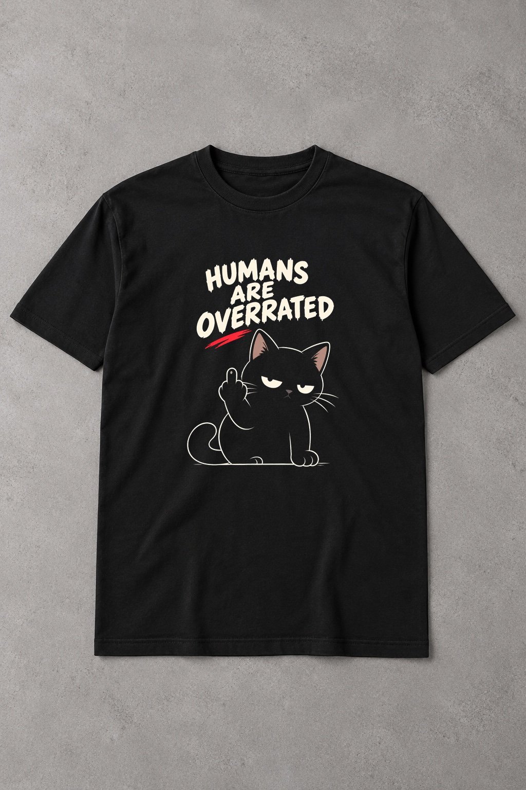 Camiseta Humans Are Overrated – Gato Antisocial - imagen 1