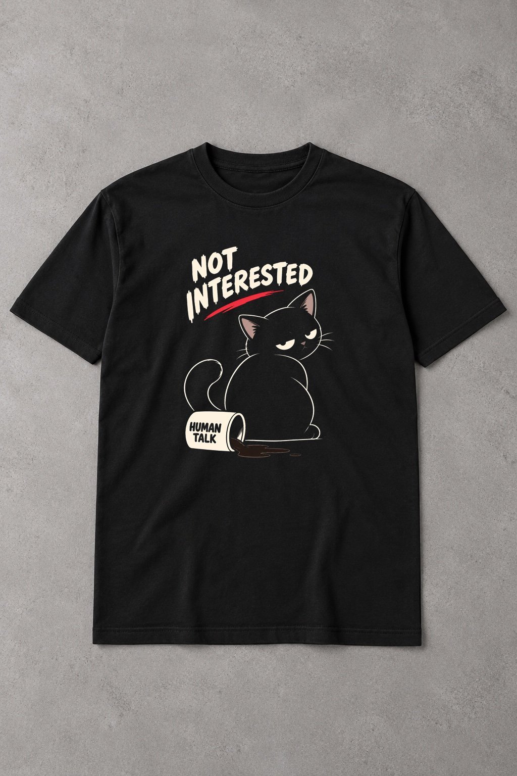 Camiseta Not Interested – Gato Antisocial - imagen 1