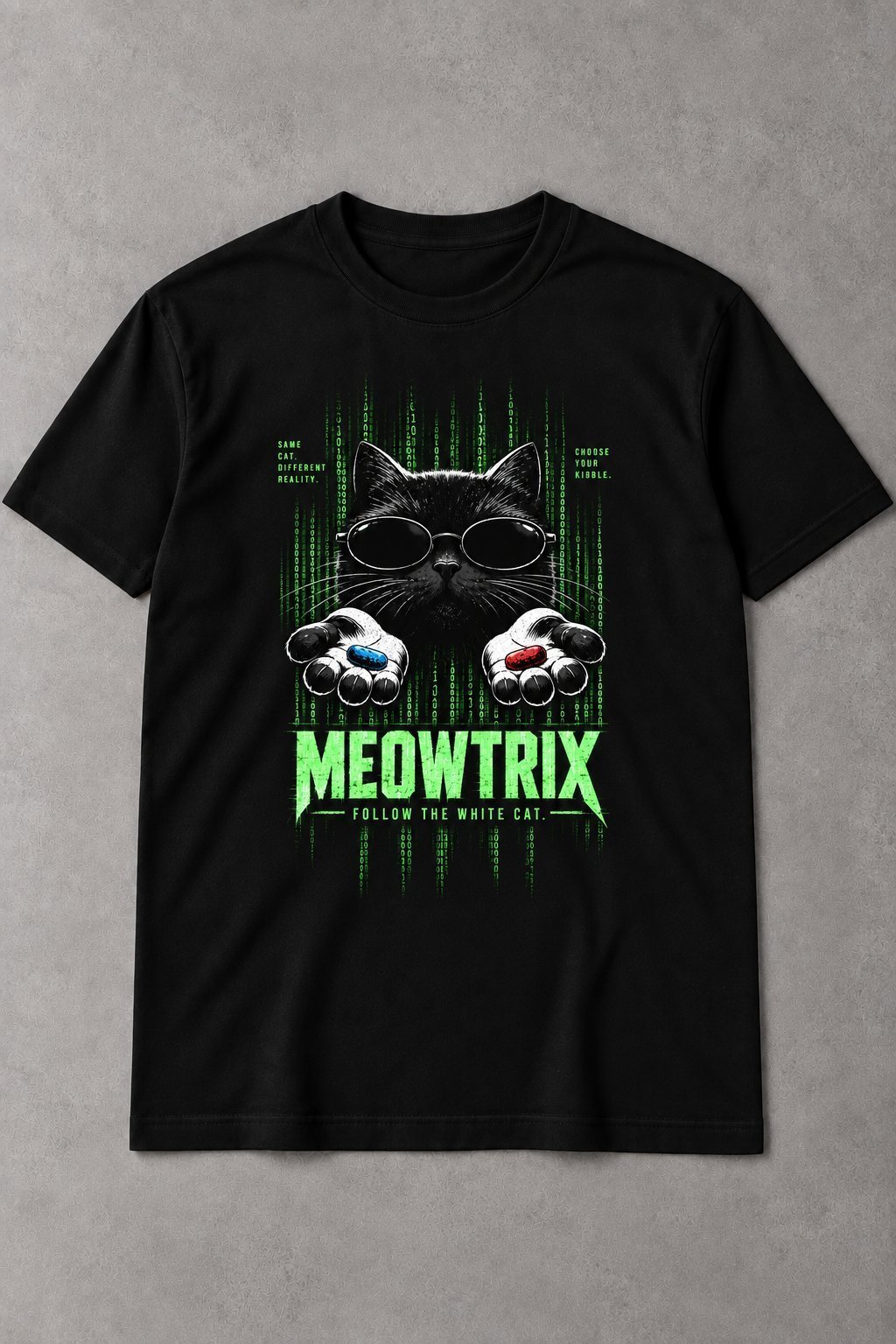 Camiseta Gato Meowtrix – Follow The White Cat - imagen 1
