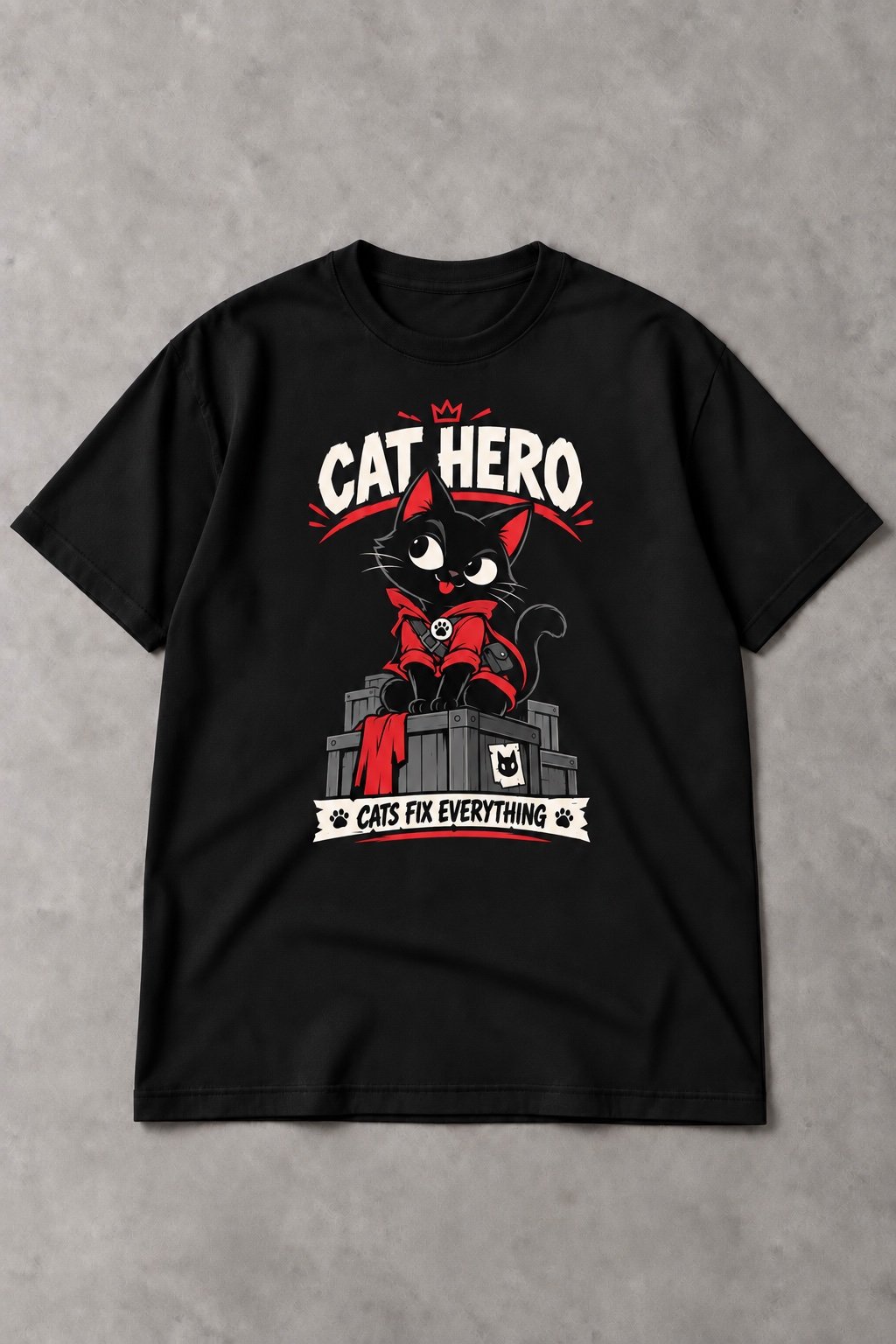 Camiseta de Gato Cat Hero – Cats Fix Everything - imagen 1
