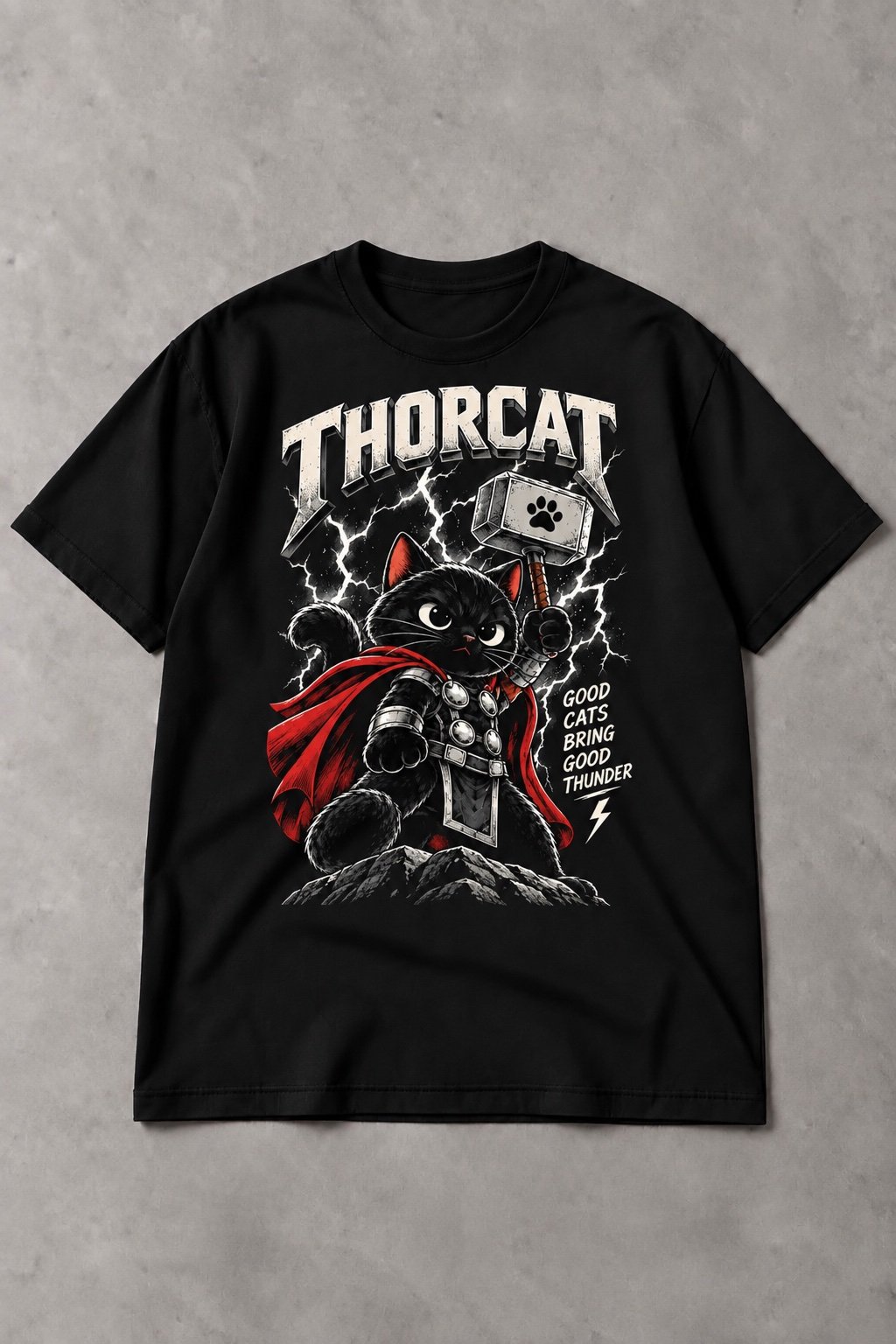 Camiseta de Gato Thorcat – Good Cats Bring Good Thunder - imagen 1