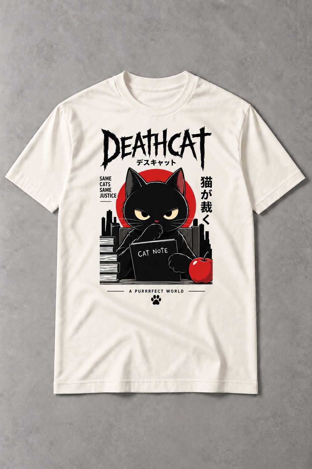 Camiseta de Gato Deathcat – Cat Note | Miau Social Club - imagen 1