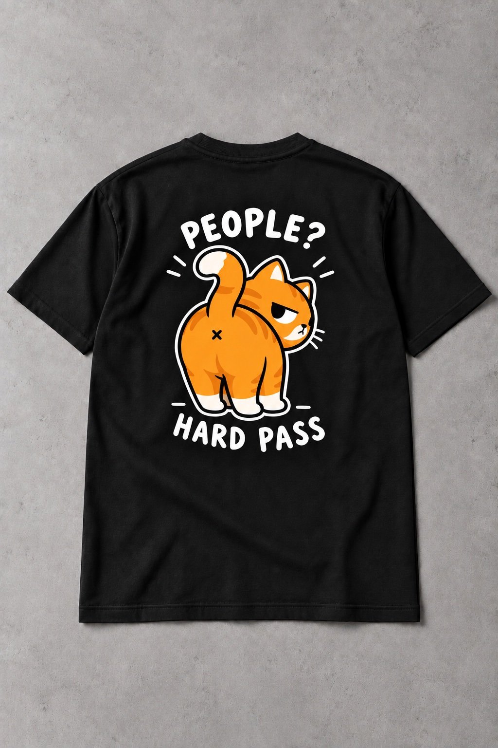 Camiseta de Gato People? Hard Pass – Camiseta Divertida para Amantes de los Gatos - imagen 1