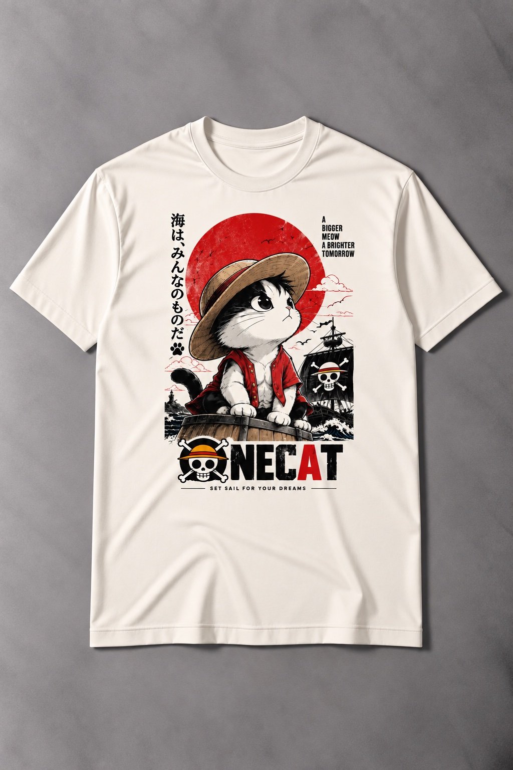 Camiseta de Gato Pirata NECAT – Aventura Felina - imagen 1
