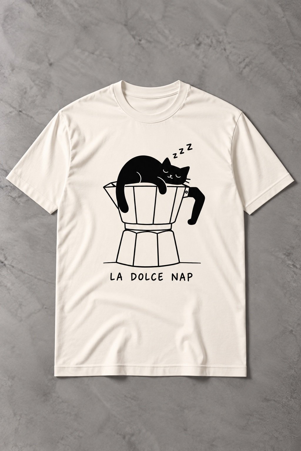 Camiseta de Gato La Dolce Nap – Café, Siesta y Vida Felina - imagen 1